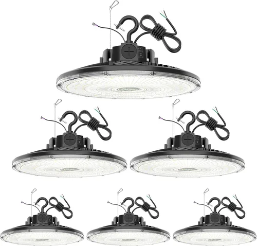 Miniatura 10 de Luz LED de alta bahía de 240W, AC100-277V 33,600LM 0-10V regulable (equivalente a 1200W HID/HPS) UL listado IP65 impermeable 5000K UFO LED luces