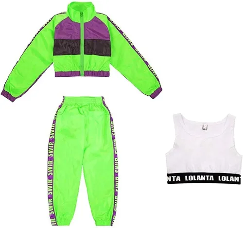 Miniatura 2 de Conjunto de ropa de baile para niñas, disfraz moderno de jazz de hip hop, conjunto de ropa de baile para niñas