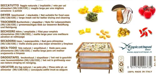 Miniatura 6 de Eppicotispai Secador de alimentos apilable de madera de haya con red