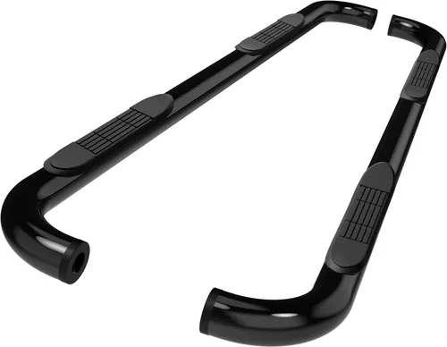 Estribos laterales TAC de tubo de 3" oval de acero inoxidable con peldaños negros para camionetas DODGE RAM 1500/2500/3500 Doble cabina, 2015-2017