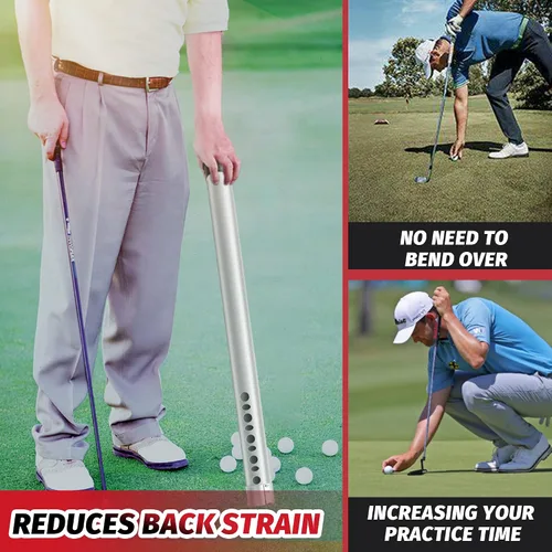 Miniatura 5 de Recogedor profesional de pelotas de golf, de aluminio duradero, tubo de liberación de tubo, herramienta de recogida de práctica de coleccionista, 39