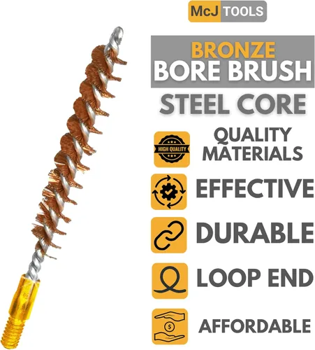 Miniatura 6 de McJ Tools Cepillos de Ánima de Bronce - Cepillos de Ánima de Calidad Premium para Limpieza y Mantenimiento de Pistolas y Rifles