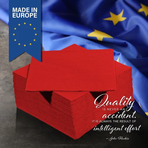 Miniatura 5 de Servilletas desechables rojas de 3 capas, 125 unidades, servilletas de papel para cócteles y fiestas para bodas, cumpleaños, bares y eventos, hechas
