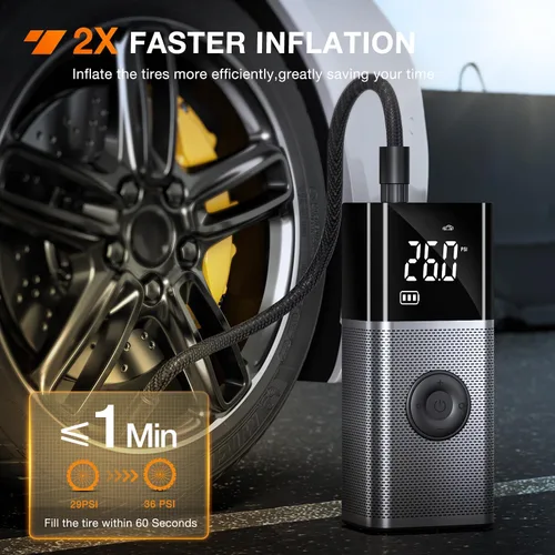 Nilight Inflador de Neumáticos Compresor de Aire Portátil Recargable 12VDC 150PSI Batería Inalámbrica Alimentada por Encendido 2 Veces Más Rápida