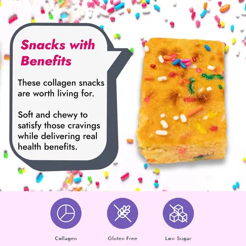 Miniatura 8 de 321glo Brownie de proteína de colágeno, sin gluten, bajo en azúcar, aperitivo keto para mujeres, hombres y niños, 0.66 onzas de proteína, 0.26 onzas