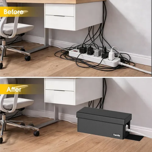 Miniatura 8 de Tamfile Caja de organización de cables, organizador de cables plegable ignífugo y cubierta, organizador de regleta grande resistente al calor