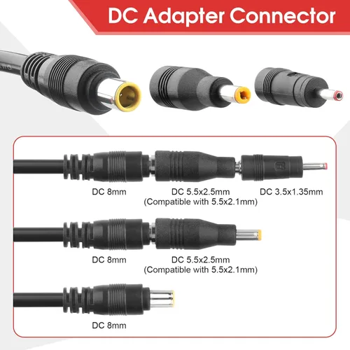 Miniatura 5 de Cable adaptador de conector de panel solar a CC de 0.315 in, cable de extensión de conectores solares de 6 pies y 14 AWG con DC 0.217x0.098 in