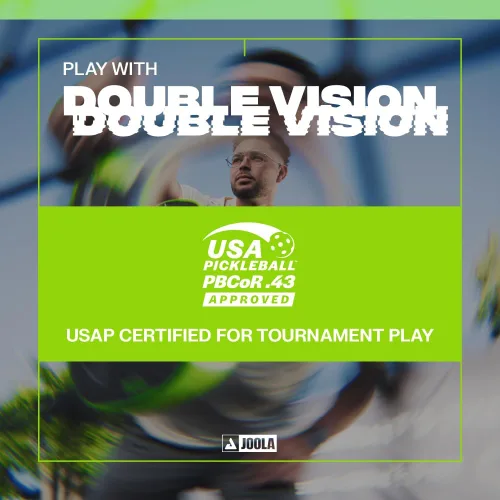 Miniatura 5 de JOOLA Double Vision - Paleta de pickleball de 16mm (0.63 pulgadas) - Forma Signature y estándar - Superficie de aramida para un tacto más suave