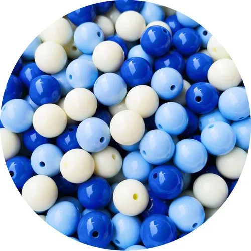Miniatura 32 de BONNY BOXX 2000 piezas 4 mm cuentas redondas de acrílico de zafiro suave, bolas de plástico de chicle de burbujas, cuentas gruesas de bolas