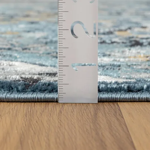 Miniatura 2 de LUXE WEAVERS Alfombra marroquí de medallón azul de 5 x 7 para salas de estar