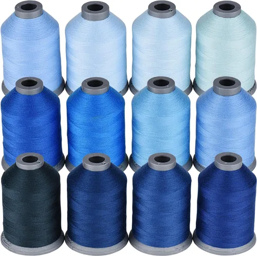 Miniatura 21 de Simthread Hilo de coser para todos los propósitos, 12 carretes tamaño 40D/2 hilo de poliéster para costura, acolchado y máquina de coser, prácticos