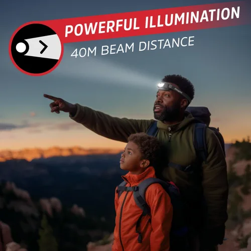 Miniatura 7 de Energizer Universal+ - Linterna frontal LED (paquete de 2), lámpara de cabeza brillante para exteriores, luz de campamento y emergencia, IPX4