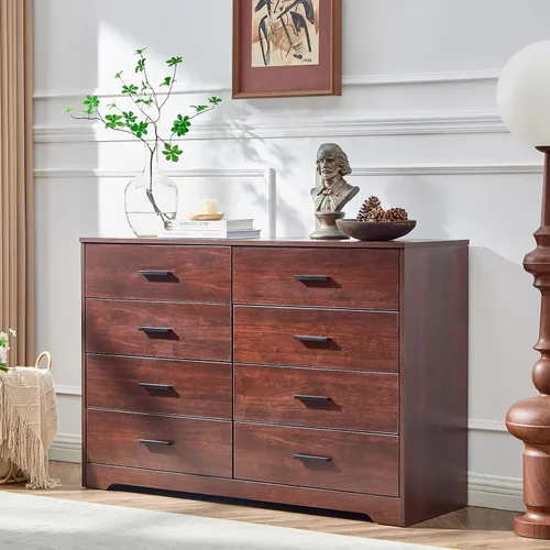 Miniatura 11 de LIDYUK Cómoda negra para dormitorio, cómoda de 6 cajones y cómodas, cómoda de madera moderna, cómoda de 48 pulgadas de ancho para dormitorio