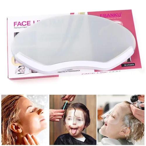 EBANKU 50 unidades de protectores faciales de ducha Microblading, protectores faciales desechables, máscaras de maquillaje para laca para el