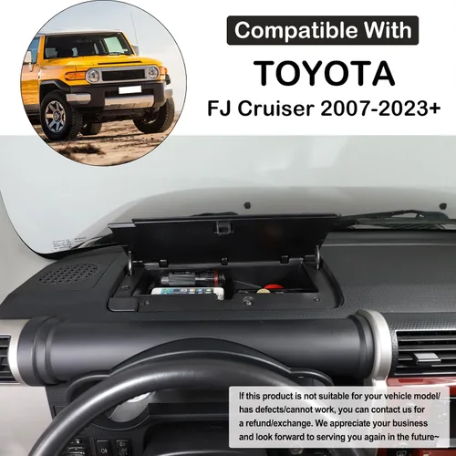 Miniatura 2 de Aunginsy Caja de almacenamiento para tablero de automóvil, bandeja organizadora compatible con Toyota FJ Cruiser 2007-2021, consola central