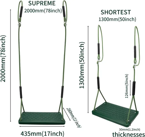 Miniatura 4 de Asiento de columpio resistente, juego de columpio antideslizante para árbol con cuerda ajustable, juego de columpios para patio de recreo