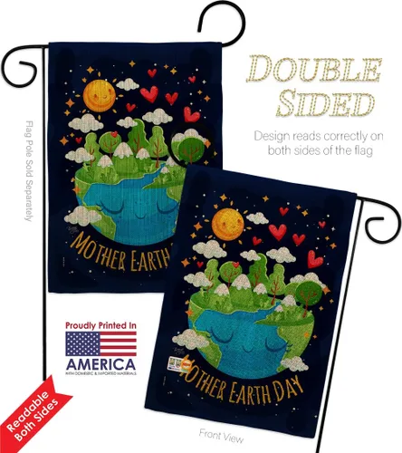 Miniatura 3 de Breeze Decor - Bandera inspiradora de la madre tierra para jardín, colección de expresión, planeta, paz, medio ambiente, concienciación, pequeño