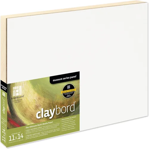 Miniatura 47 de Ampersand Art Supply Panel de pintura de madera: Serie Museo Claybord, 10 "x 10", 2" Perfil con acunado Perfil con cuna de 2