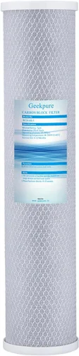 Geekpure Cartucho de filtro de agua de bloque de carbono universal compatible con 20 pulgadas para filtro de agua para toda la casa, 4.5 x 20