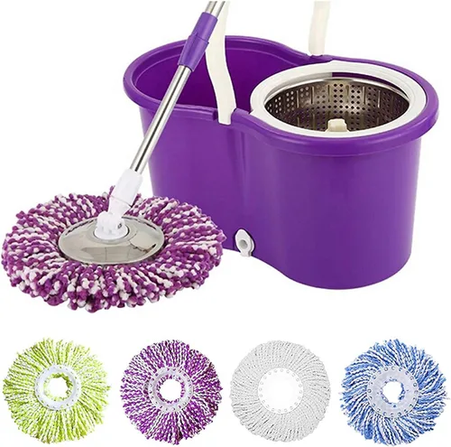 Miniatura 5 de 5 Recambios de microcabezal de repuesto para mopa giratoria 360° Spin Magic - Cabezal de mopa de microfibra, forma redonda, tamaño estándar