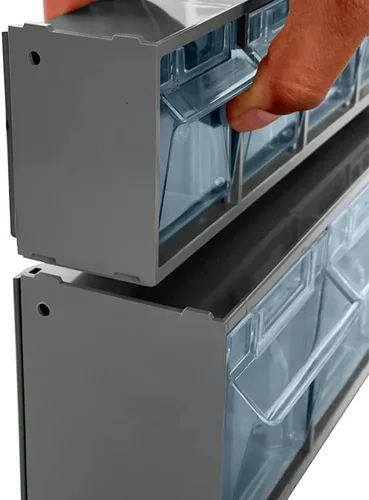 Miniatura 4 de Armario de almacenamiento con 4 contenedores inclinables, sistema organizador horizontal para el hogar, oficina, garaje, 23.6 pulgadas de ancho x