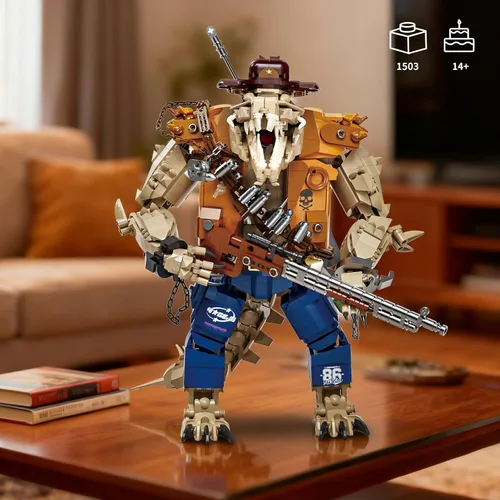 Miniatura 6 de Mov stone Cowboy - Juego de construcción de cocodrilo con cabeza articulada, compatible con Lego adultos, manos, pies y mandíbula, 1503 piezas