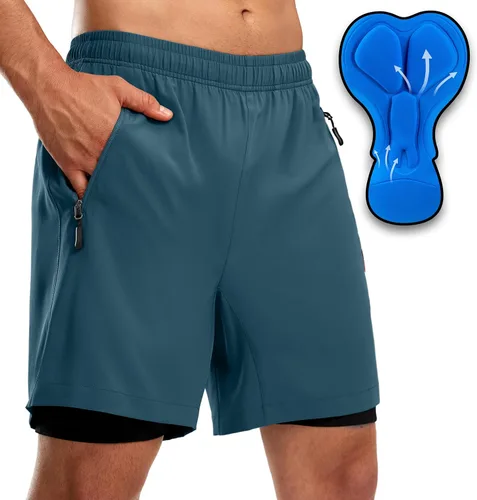 Bikewa Pantalones cortos de ciclismo de montaña para hombre, con acolchado 3D, ajuste holgado, MTB para montar en bicicleta, ciclismo, ciclismo,
