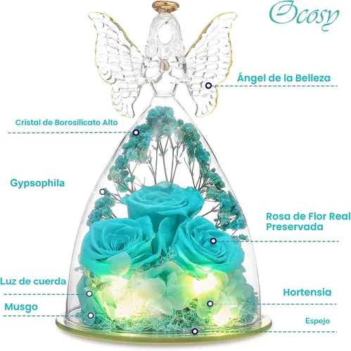 Miniatura 2 de Ocosy Regalos de rosas para el Día de la Madre para ella, regalos de rosas grandes para mujeres, rosas reales para siempre en figuras de ángel