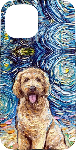 Miniatura 6 de Cute Goldendoodle Starry Night Doodle Dog Art by Aja Case for iPhone 17