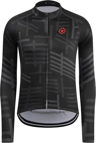 GCRFL Winter Men's Cycling Jersey Long Sleeve Cold Weather Cycle Tops Cycling Jacket Thermal Fleece Bike Shirts Zipper Pocket