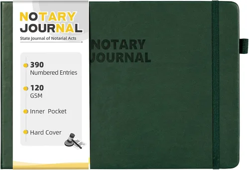 Miniatura 9 de Diario de registro de notario Homlive, libro de notario con 390 entradas de registro, 25,4x17,8 cm diarios de notario, diario público notarial
