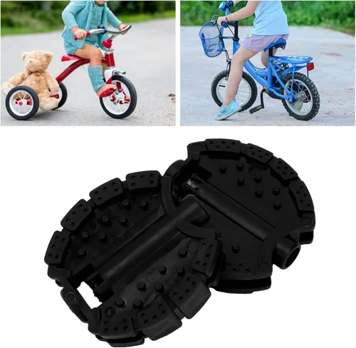 Miniatura 6 de Alomejor Pedales de bicicleta para niños, pedales de triciclo para niños, cochecito de bebé, rueda delantera, accesorios de pedal (negro)