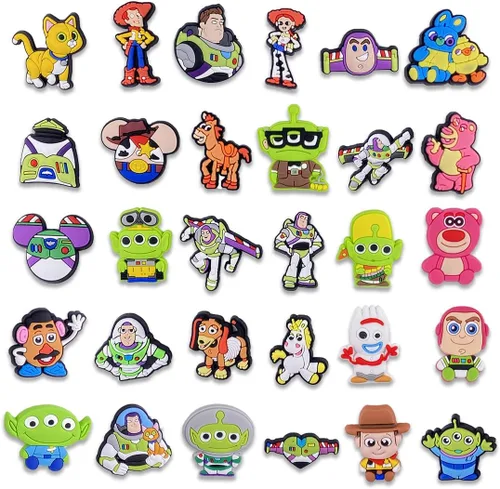 30 dijes de cocodrilo de dibujos animados para niños y niñas, decoración de zapatos de cocodrilo, paquete de bonitos dijes de cocodrilo para zuecos