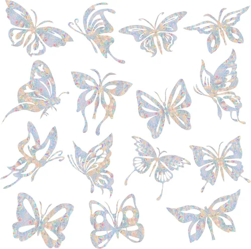 Miniatura 8 de 39 PIEZAS Adhesivos de Flores para Ventana - Calcomanías Anticolisión para Ventana para Salvar Aves, Adhesivos de Vinilo Prismáticos sin Adhesivo