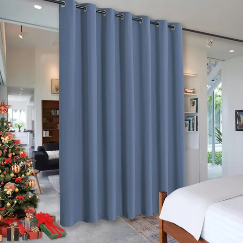 Miniatura 108 de RYB HOME - Cortinas extra largas con bloqueo de luz, persianas opacas insonorizadas para privacidad para cine en casa, oficina, fondo de patio, sala