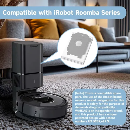 Miniatura 3 de WAIKAS Paquete de 6 bolsas de vacío para iRobot Roomba j9+, j7+, j5+, i5+, j6+, i3+, i4+, i8+, s9+ y otras bolsas de eliminación automática