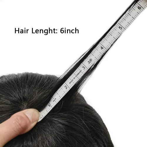 Miniatura 8 de Toupee de cabello humano fino mono revestido de poliéster para hombre, postizo de monofilamento duradero NPU monofilamento tupé para hombres