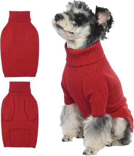 Miniatura 56 de IECOii Suéter extragrande para perro, suéteres térmicos cálidos para perros de raza gigante, ropa de punto, cuello alto de invierno, elástica