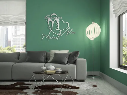 Miniatura 2 de Mariposa y corazones, arte de pared de metal personalizado, decoración moderna del hogar, decoración de pared de metal, regalo de inauguración