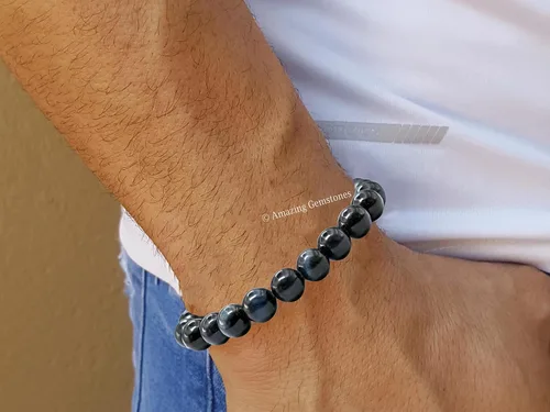 Miniatura 482 de Amazing Gemstone Pulsera de cristal para mujeres y hombres, pulsera de cristal curativo de protección, pulsera elástica con cuentas de piedras