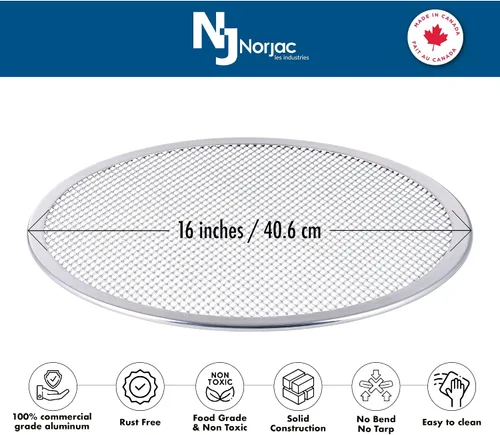 Miniatura 9 de Norjac Rejilla para pizza de 16 pulgadas, paquete de 6 – Malla de aluminio para horno, sin costuras, libre de óxido, bandejas de hornear duraderas