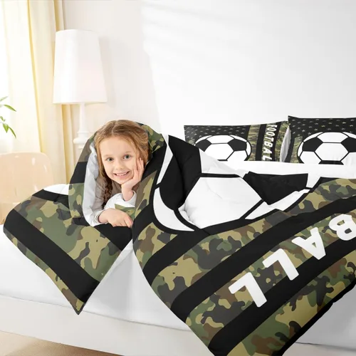 Miniatura 30 de Feelyou Juego de edredón de baloncesto para niñas y niños, juego de ropa de cama con juegos de pelota, decoración de habitación, regalo para amantes
