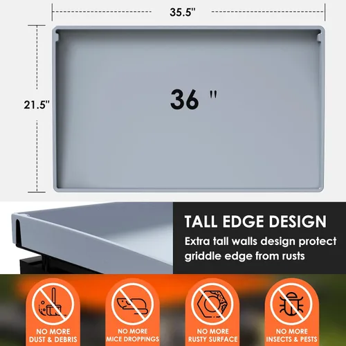 Miniatura 7 de Tapete de silicona mejorado para parrilla Blackstone de 36 pulgadas, bordes superiores de plancha, accesorios de Blackstone de grado alimenticio