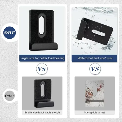 Miniatura 3 de 6 piezas de clips de espejo de metal para montaje en pared, clips de soporte de espejo con colgadores de espejo pesados para la pared (negro)