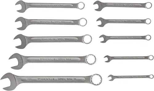 Miniatura 14 de Stahlwille 96400805 Llave combinada, cabeza de anillo en ángulo a 15 grados, acero de aleación cromada, cromada, tiene accionamiento antideslizante