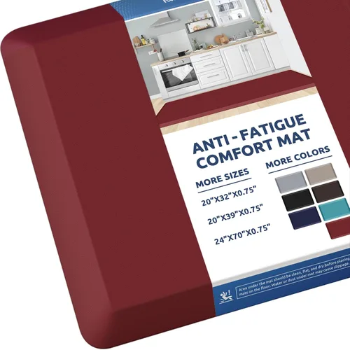 Miniatura 32 de KitchenClouds Alfombra de cocina acolchada anti fatiga, 17.3 x 60 pulgadas, impermeable, antideslizante, tapete de escritorio cómodo, para cocina
