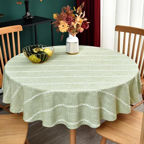 Miniatura 14 de Zobesta Mantel rectangular de algodón verde salvia, 53 x 120 pulgadas, mantel rectangular de algodón color verde salvia, lavable, suave, bohemio
