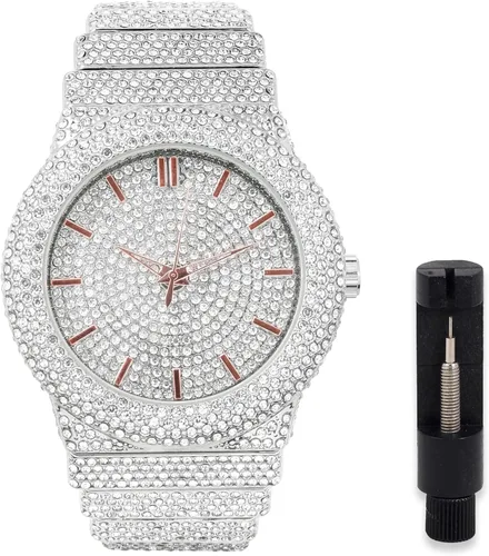 Miniatura 10 de ICE STAR Reloj de diamantes completamente incrustado para hombre, caja de 46mm