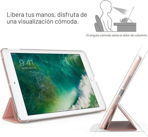 Miniatura 6 de MoKo Funda para iPad 9.7 2018/2017 de 5ª / 6ª Generación - Funda delgada y ligera con soporte para Smartphone con parte trasera translúcida