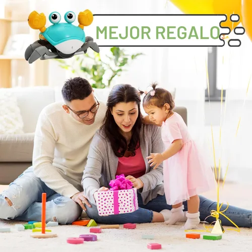 Miniatura 7 de Pbooo Juguete de Cangrejo que Gatea para Bebé, Juguete de Cangrejo Interactivo que Camina y Baila (Sensor Infrarrojo) 3-6 6-12 Meses, Juguete